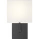 Saxon 1 Light 7 inch Matte Black Wall Sconce Wall Light