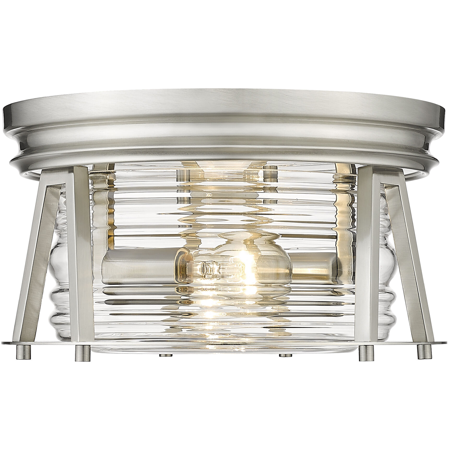 Cape Harbor 2 Light 12 inch Brushed Nickel Flush Mount Ceiling Light