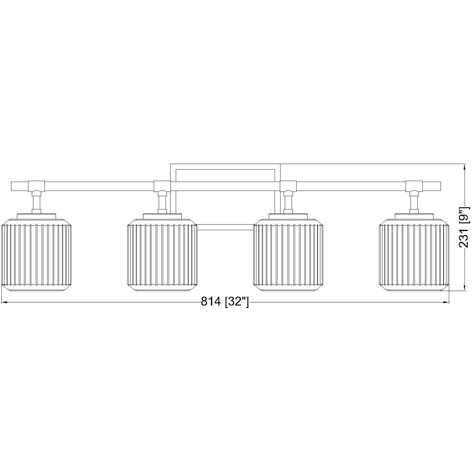 Landon 4 Light 32 inch Modern Gold Vanity Wall Light