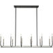 Haylie 12 Light 56 inch Matte Black and Brushed Nickel Linear Chandelier Ceiling Light