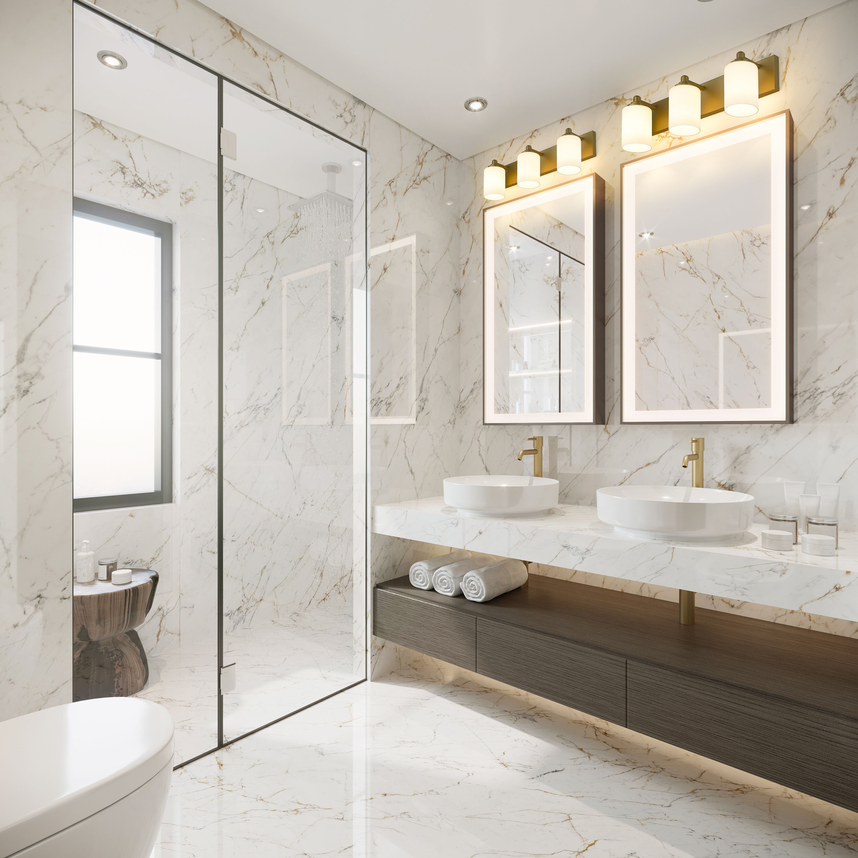 Soledad 3 Light 23 inch Brushed Gold Vanity Wall Light