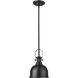 Melange 1 Light 8.25 inch Matte Black Pendant Ceiling Light in Matte Black Steel