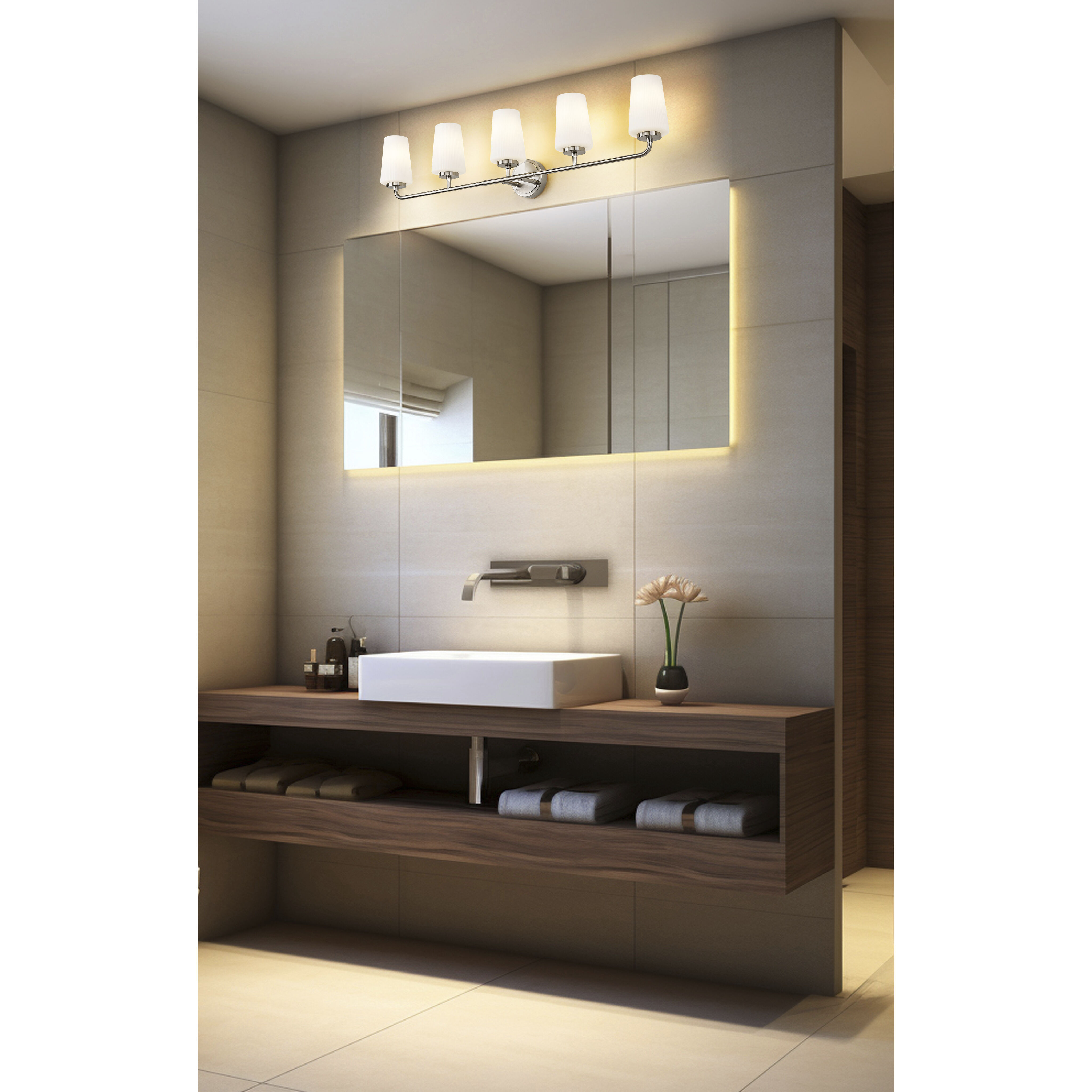 Montford 5 Light 40 inch Brushed Nickel Bath Vanity Light Wall Light