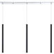 Forest LED 46 inch Chrome Linear Chandelier Ceiling Light in 3, 20, Matte Black Steel