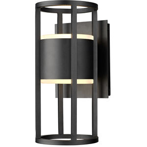 Luca LED 12 inch Black Outdoor Wall Light