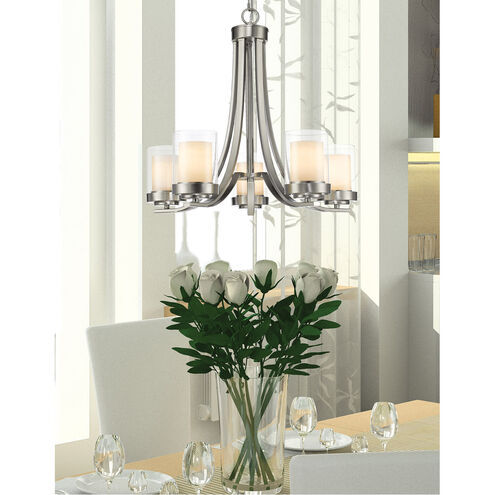 Willow 5 Light 25 inch Brushed Nickel Chandelier Ceiling Light