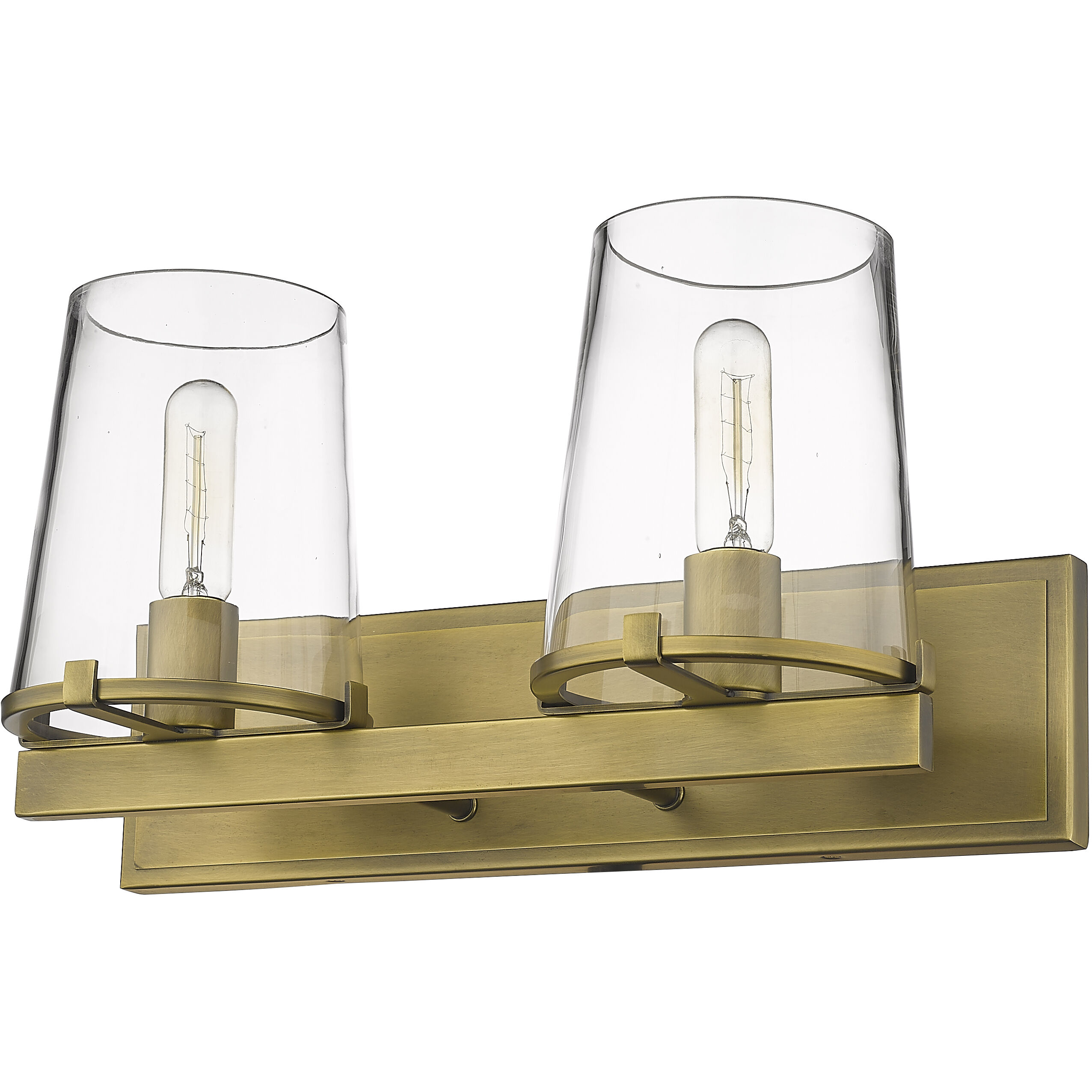 Callista 2 Light 18.25 inch Rubbed Brass Vanity Wall Light