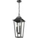 Gannon 3 Light 10 inch Black Outdoor Chain Mount Ceiling Fixture in G9