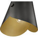 Salone 1 Light 10 inch Matte Black Pendant Ceiling Light in Matte Black Outer,  Gold Inner