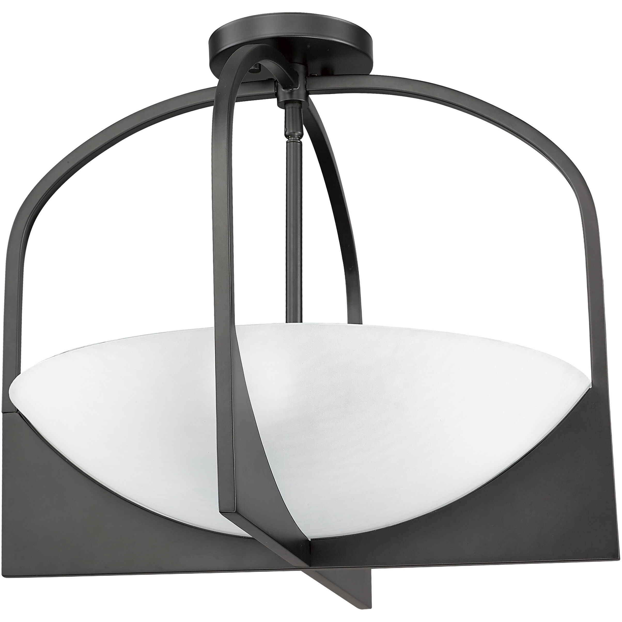 Devon 4 Light 18 inch Matte Black Semi Flush Mount Ceiling Light