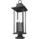 Tiberius 6 Light 36.5 inch Black Outdoor Pier Mounted Fixture
