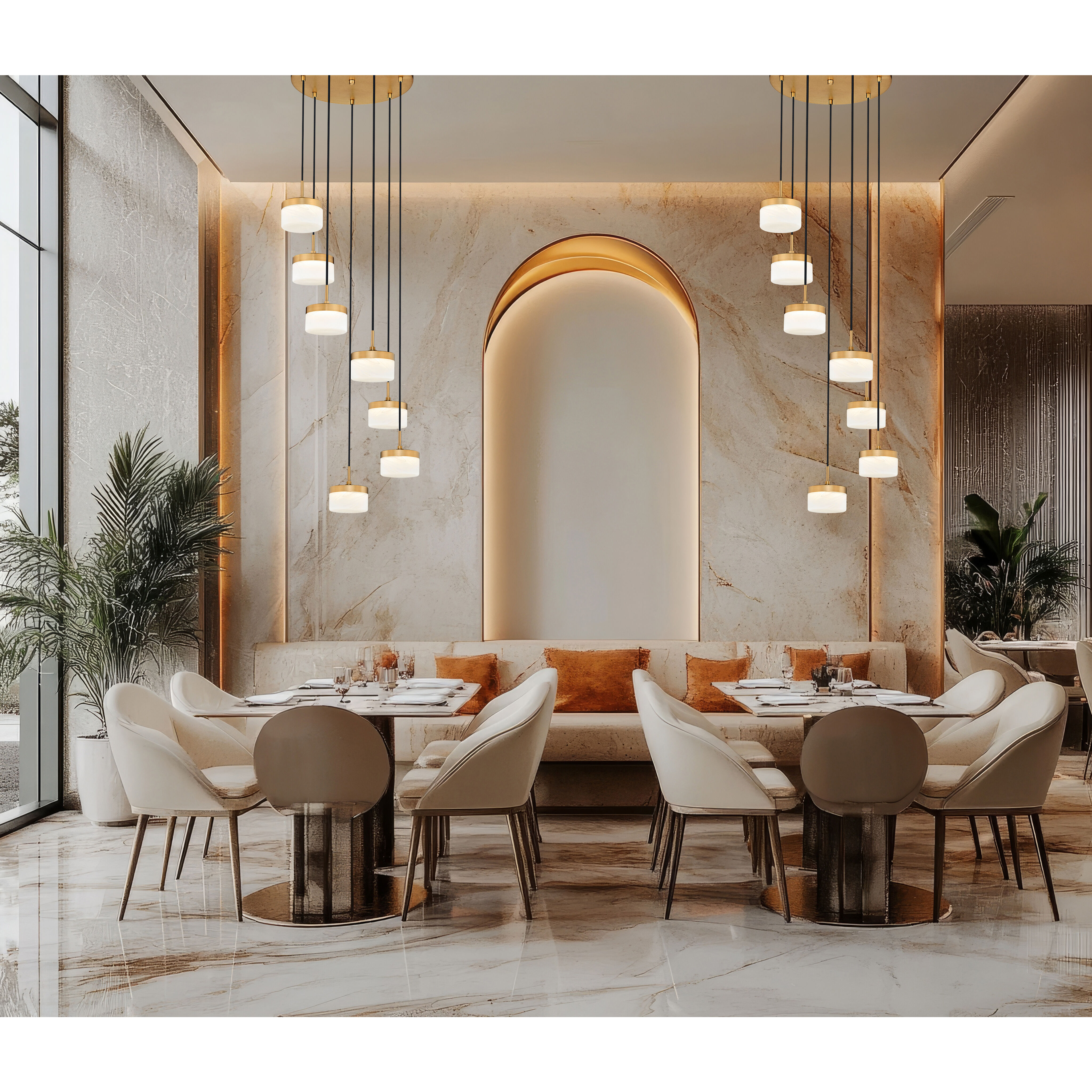 Renaud LED 21 inch Modern Gold Chandelier Ceiling Light