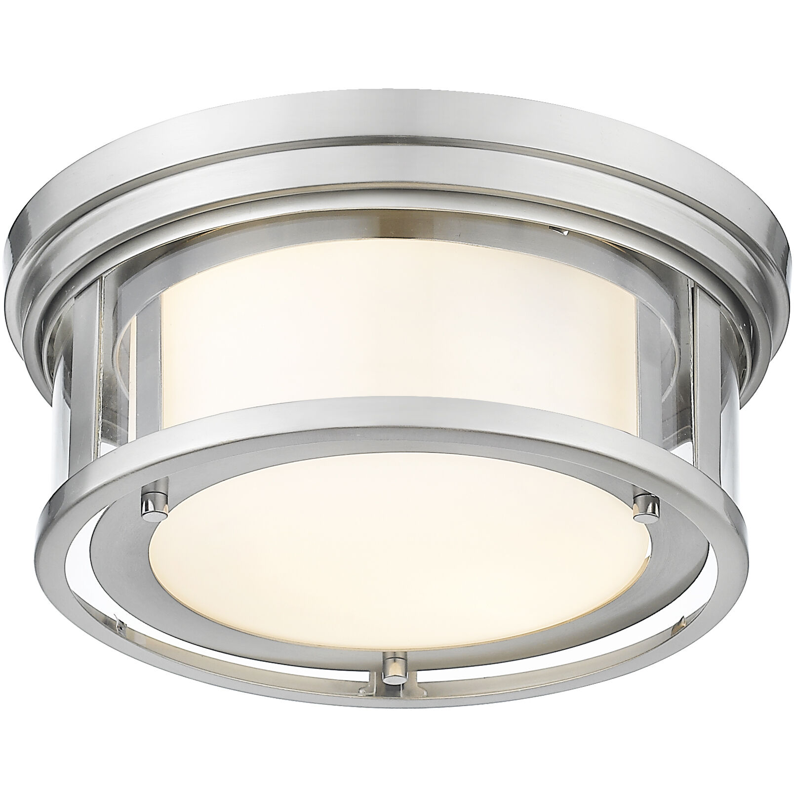 Willow 2 Light 12 inch Brushed Nickel Flush Mount Ceiling Light