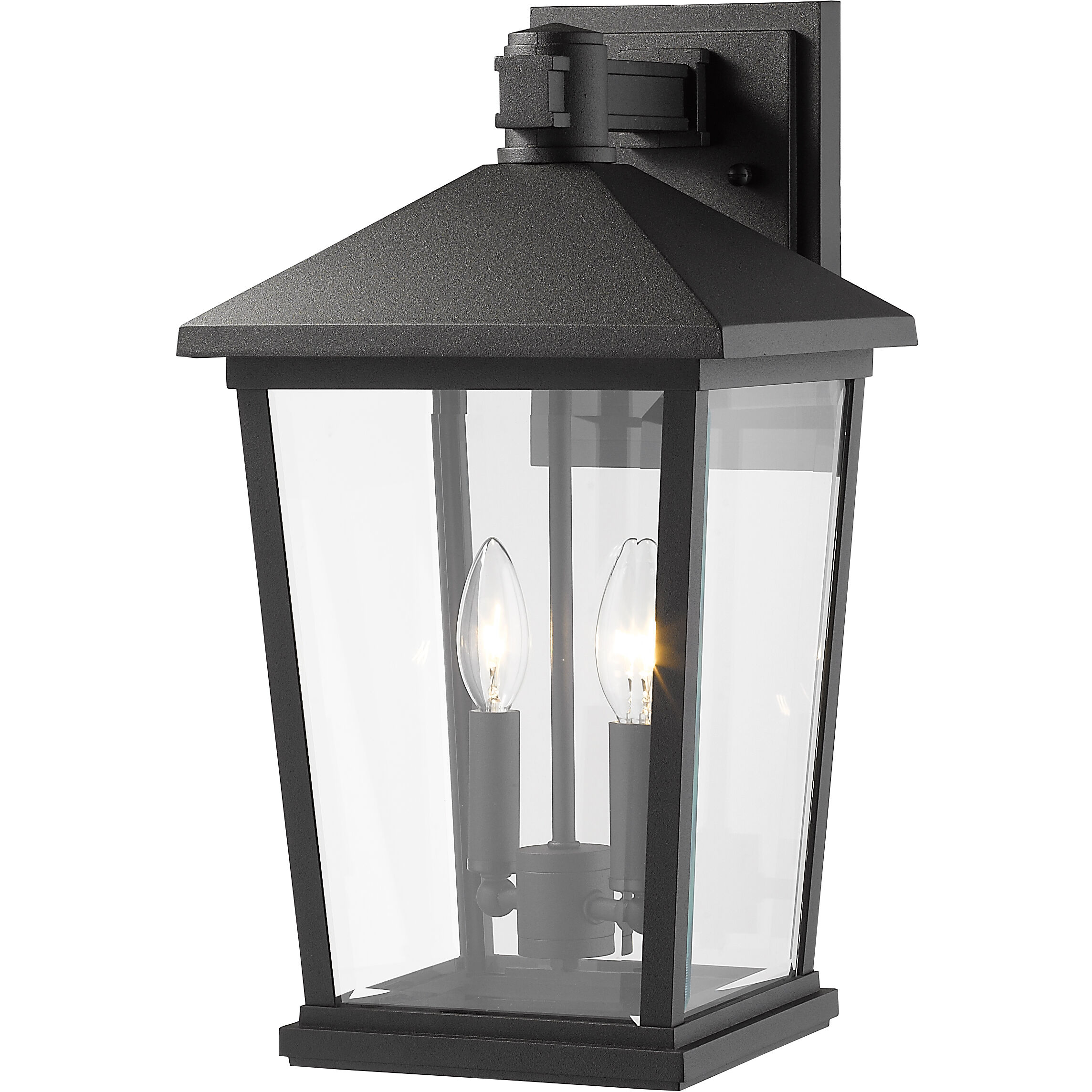 Beacon 2 Light 17.75 inch Black Outdoor Wall Light
