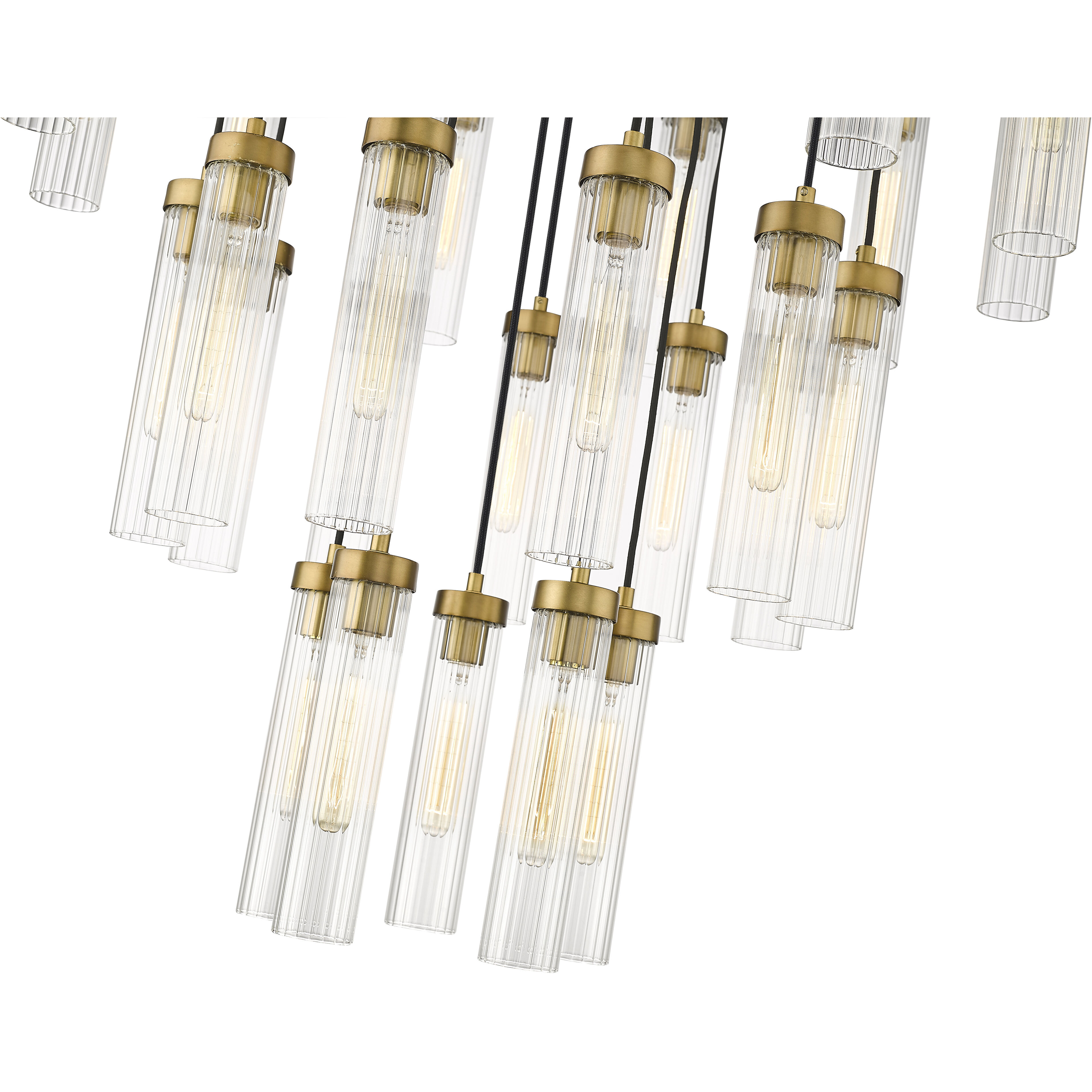 Beau 27 Light 36 inch Rubbed Brass Chandelier Ceiling Light