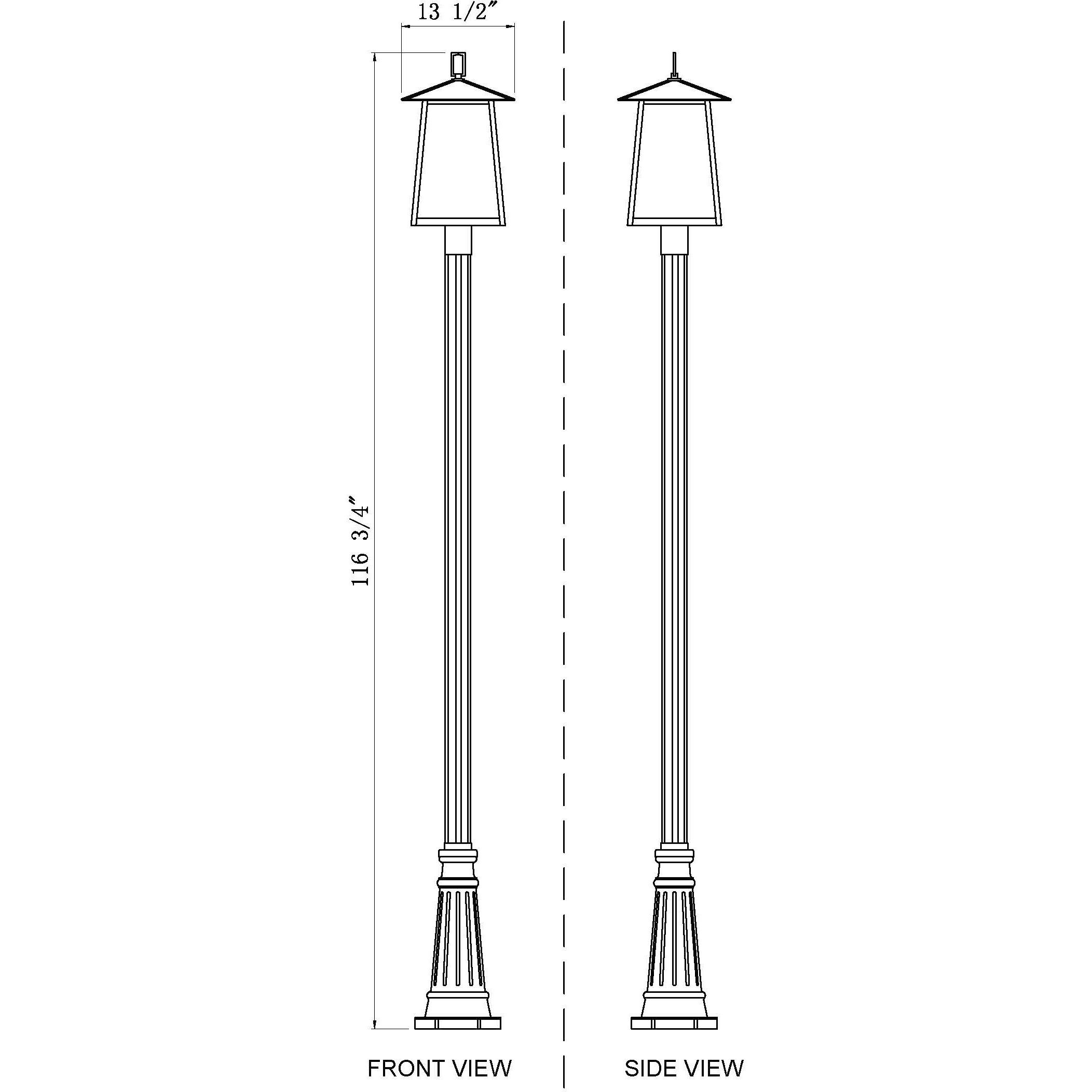 Rainer 4 Light 118.25 inch Black Outdoor Post Mounted Fixture in G9