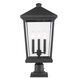 Beacon 3 Light 25.5 inch Black Outdoor Pier Mounted Fixture in 15.25