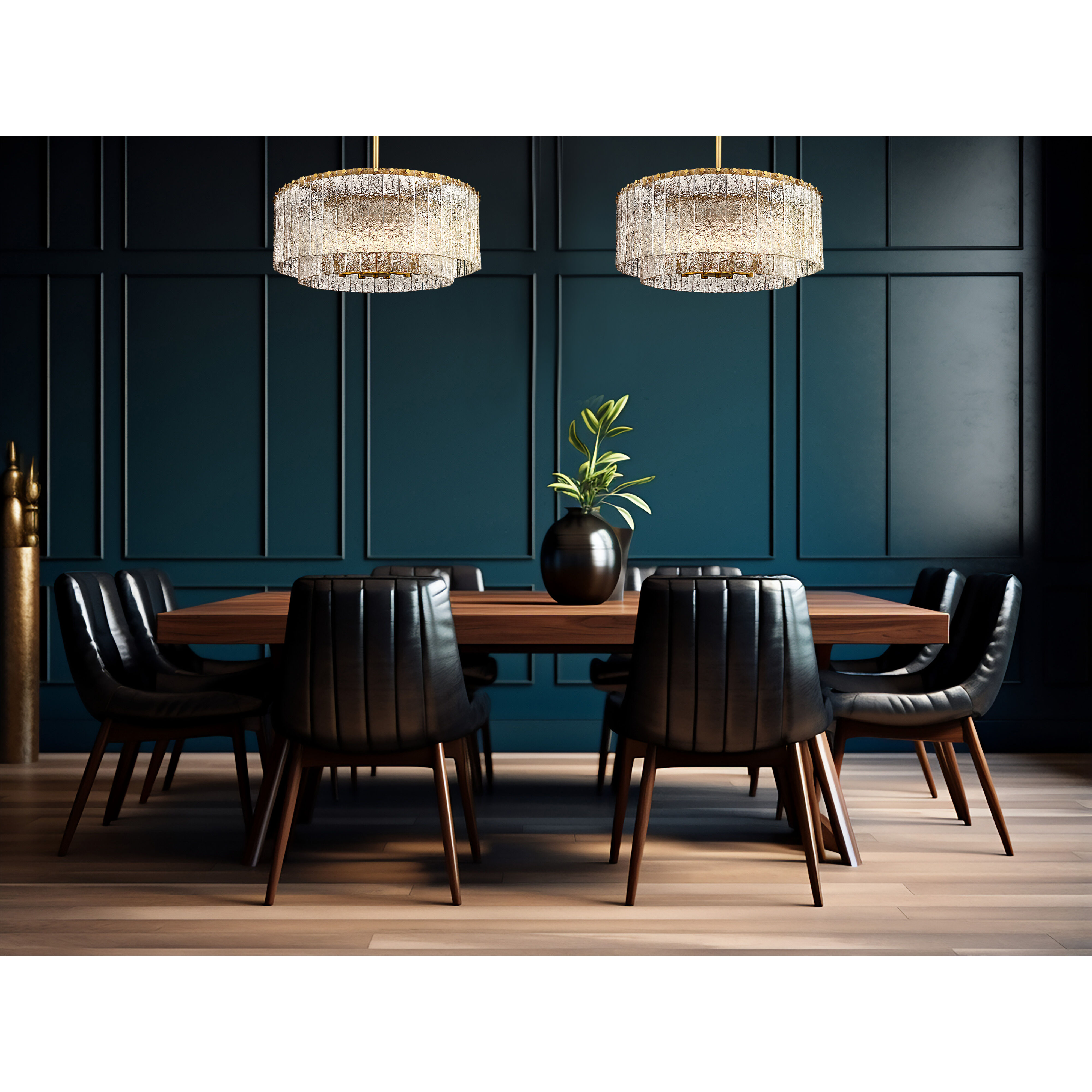 Glacier 10 Light 27.5 inch Modern Gold Pendant Ceiling Light