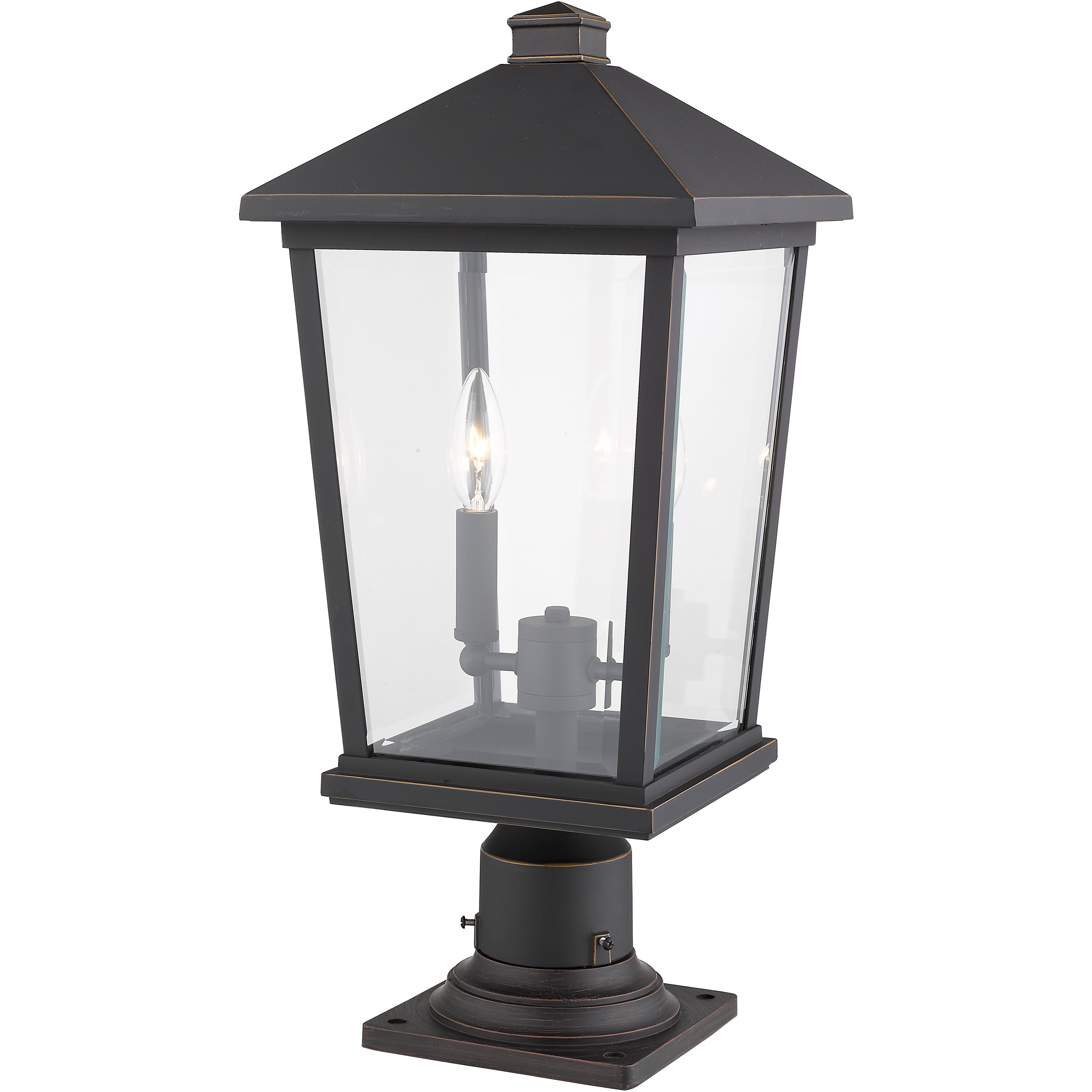 Beacon 2 Light 21.5 inch Oil Rubbed Bronze Outdoor Pier Mounted Fixture in 8.25