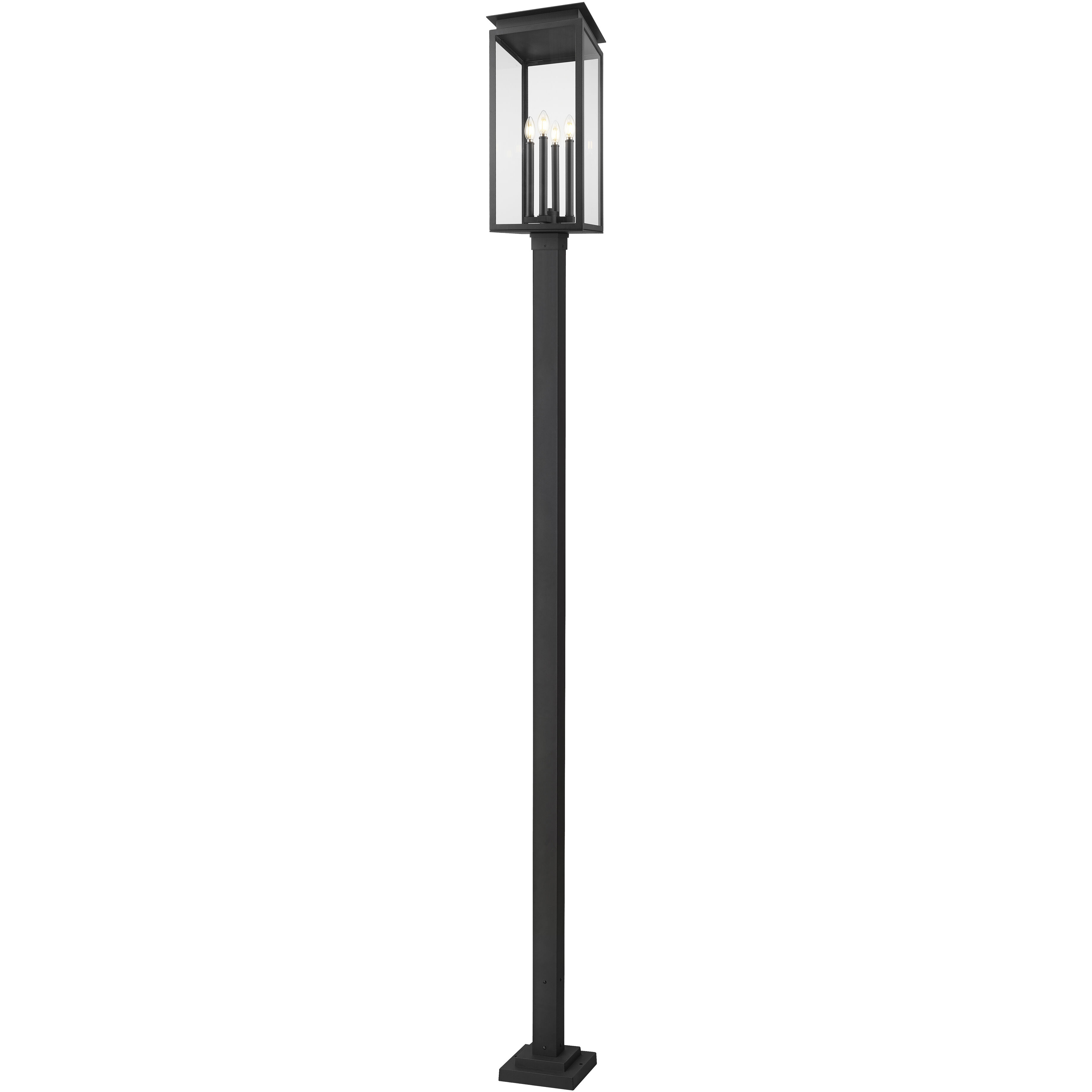 Nova 4 Light 120.75 inch Black Outdoor Post Mounted Fixture