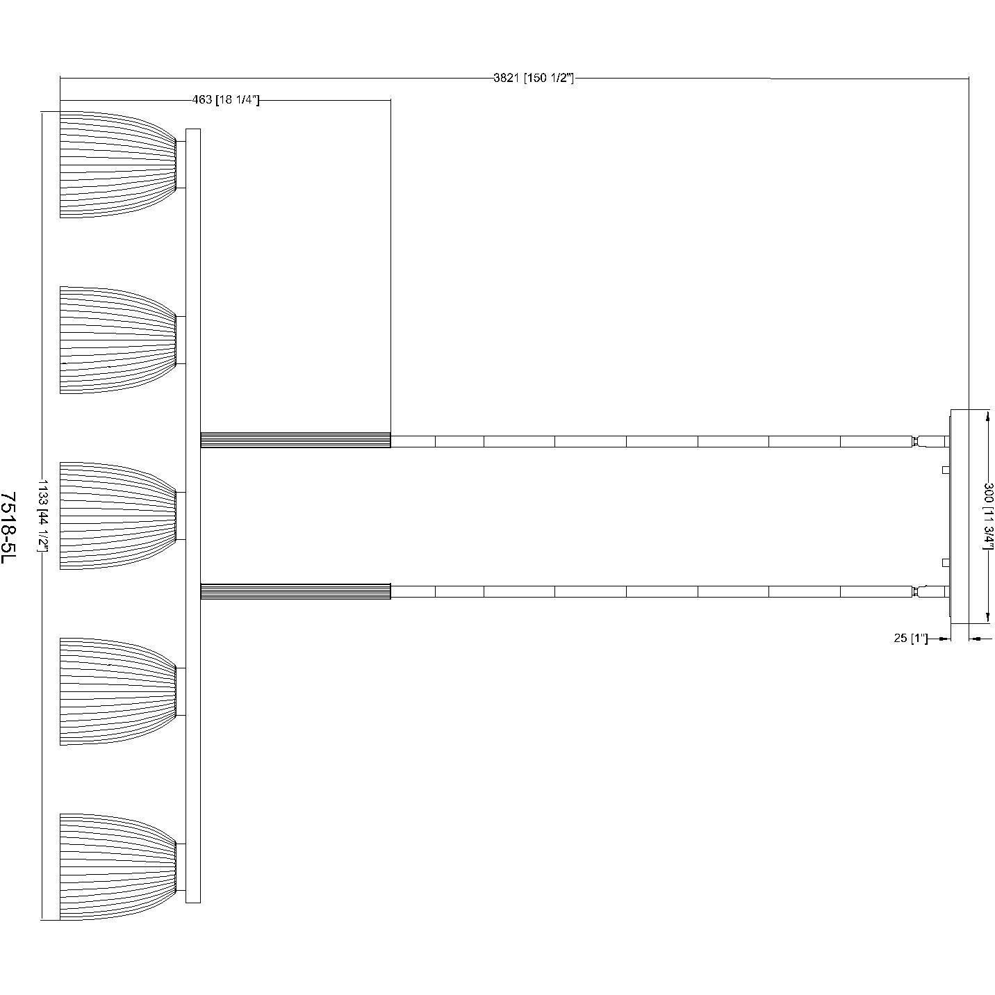 Naya Linear Chandelier Ceiling Light in Matte Black