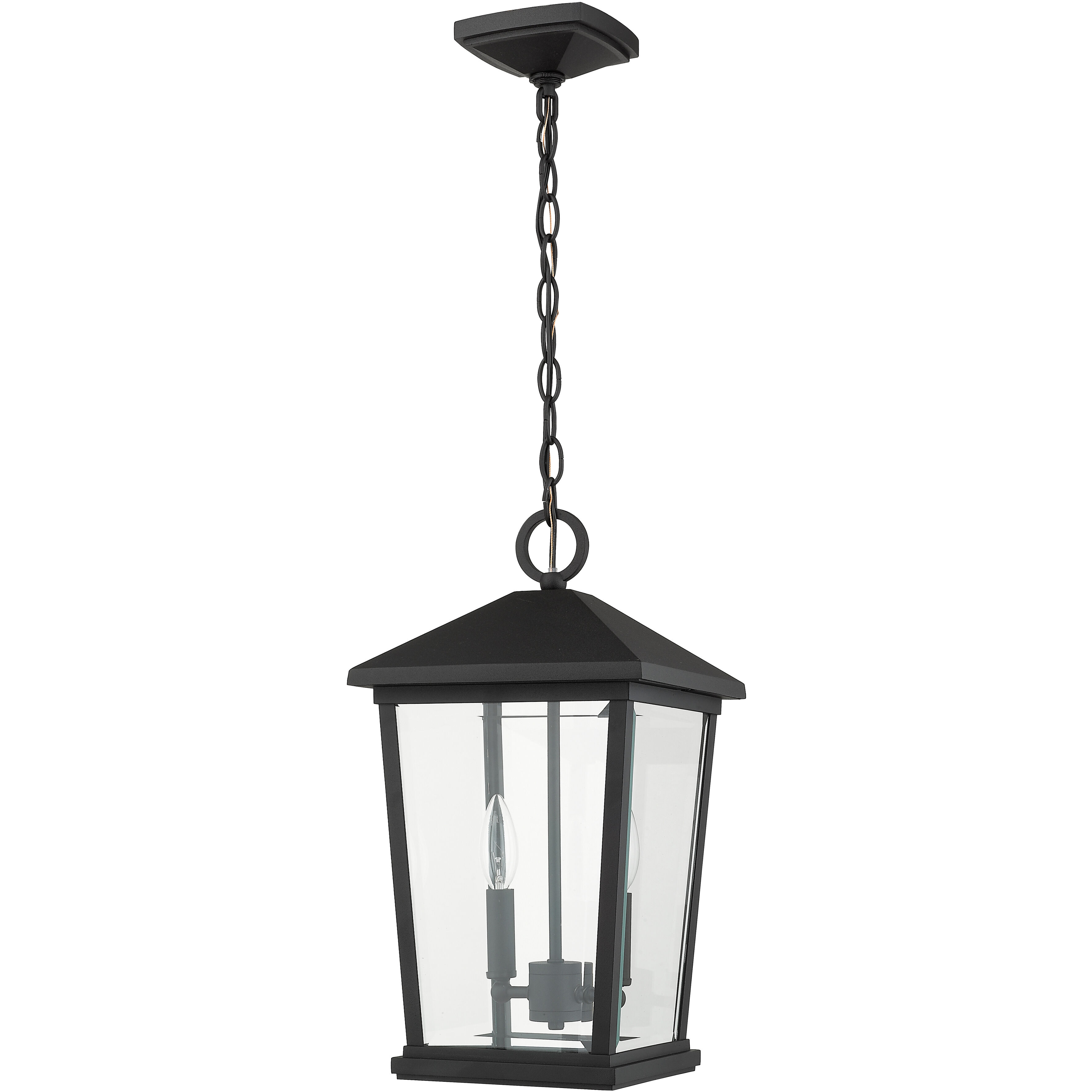 Beacon 2 Light 9.5 inch Black Outdoor Chain Mount Ceiling Fixture
