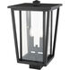 Seoul 2 Light 18.25 inch Black Outdoor Post Mount Fixture in 13