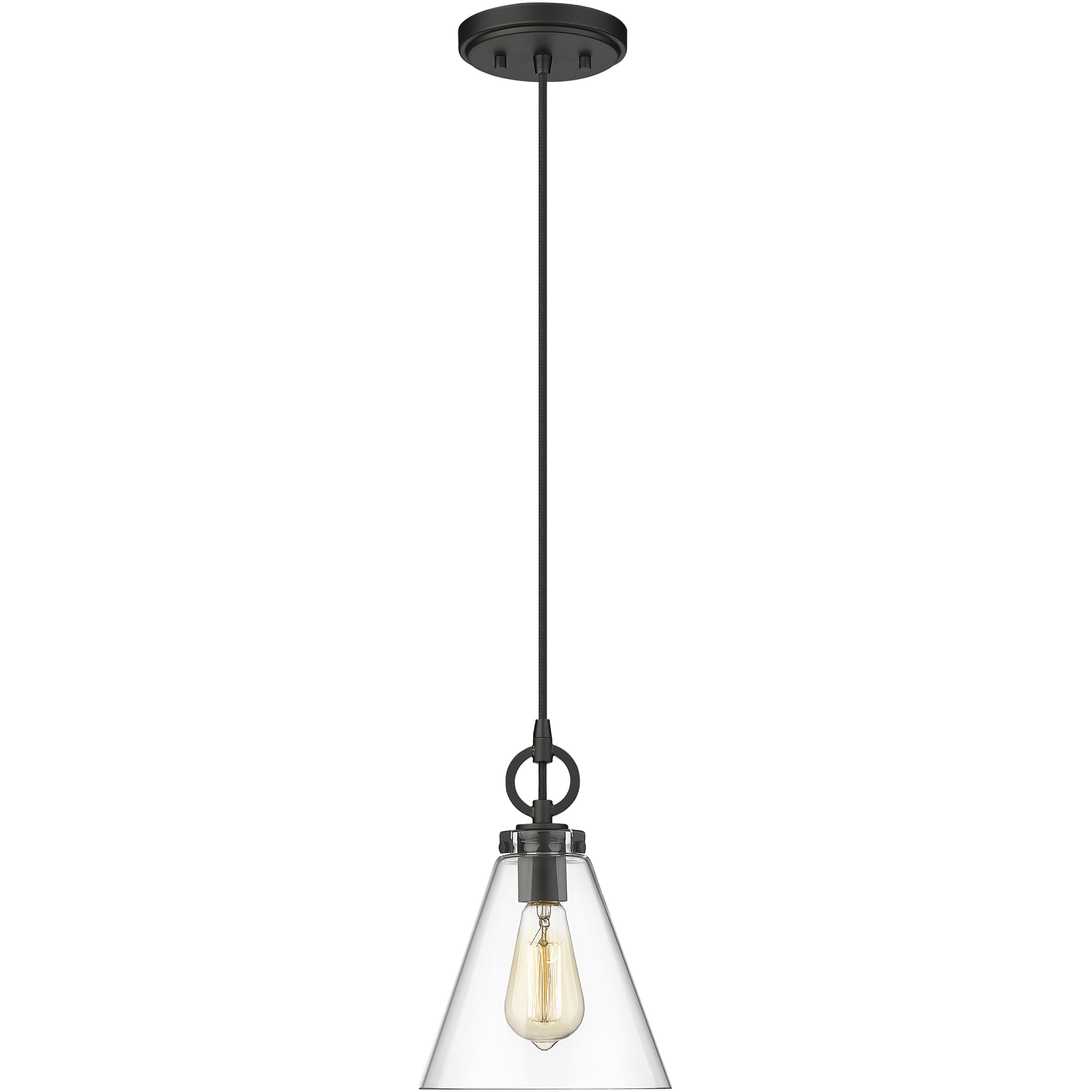 Harper 1 Light 8 inch Matte Black Pendant Ceiling Light