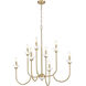 Allistair 8 Light 36 inch Modern Gold Chandelier Ceiling Light