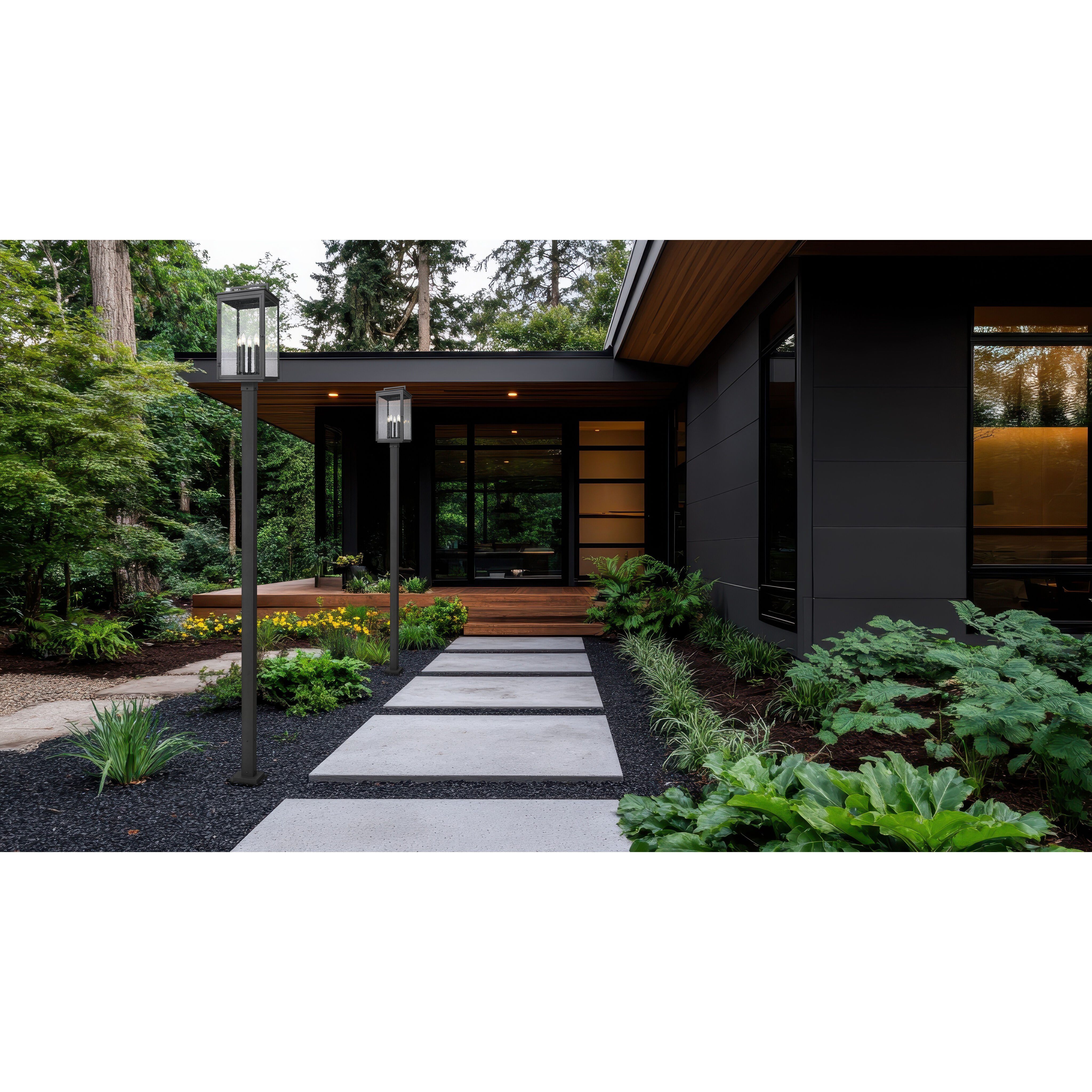 Hartwell 5 Light 119.25 inch Sand Black Outdoor Post Mounted Fixture