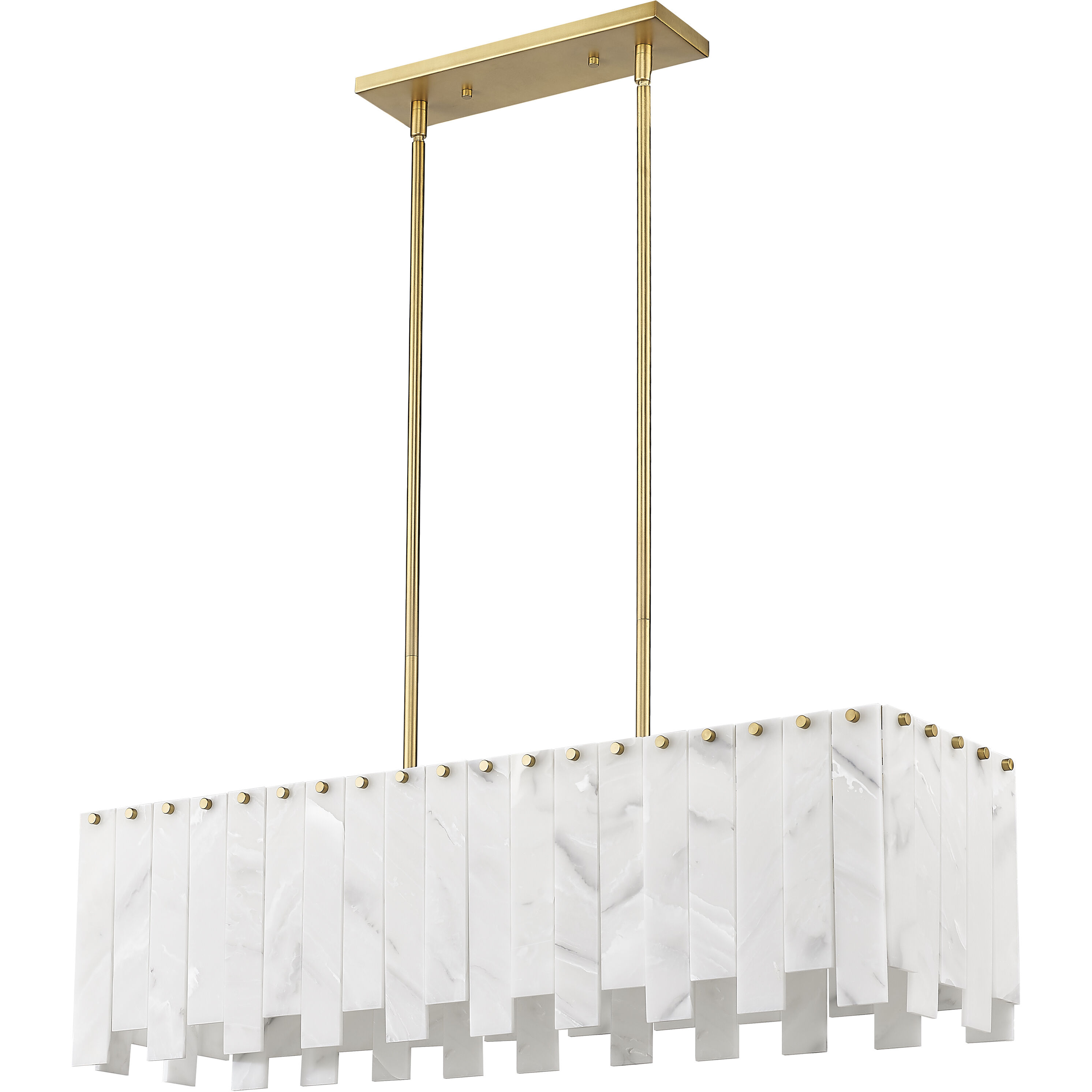 Viviana 5 Light 40.75 inch Rubbed Brass Linear Chandelier Ceiling Light