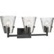 Analia 3 Light 26.25 inch Matte Black Vanity Wall Light