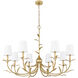Aslin 8 Light 42 inch Gold Leaf Chandelier Ceiling Light