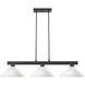 Cobalt 3 Light 46 inch Matte Black Billiard Ceiling Light in Angular Matte Opal Glass