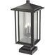 Aspen 3 Light 23.5 inch Black Outdoor Pier Mounted Fixture