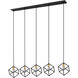 Vertical 5 Light 54 inch Bronze and Olde Brass Linear Chandelier Ceiling Light