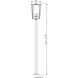 Seoul 4 Light 124.5 inch Black Outdoor Post Mounted Fixture