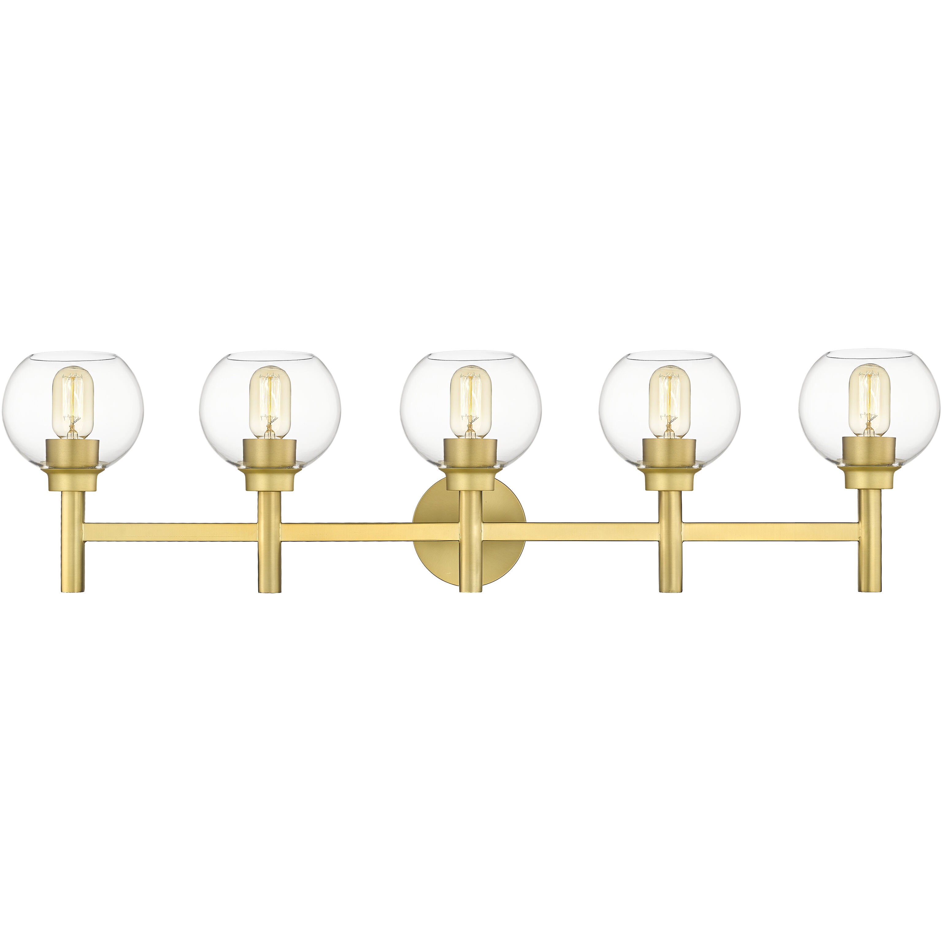 Sutton 5 Light 39.5 inch Brushed Gold Vanity Wall Light in Bronze Gold