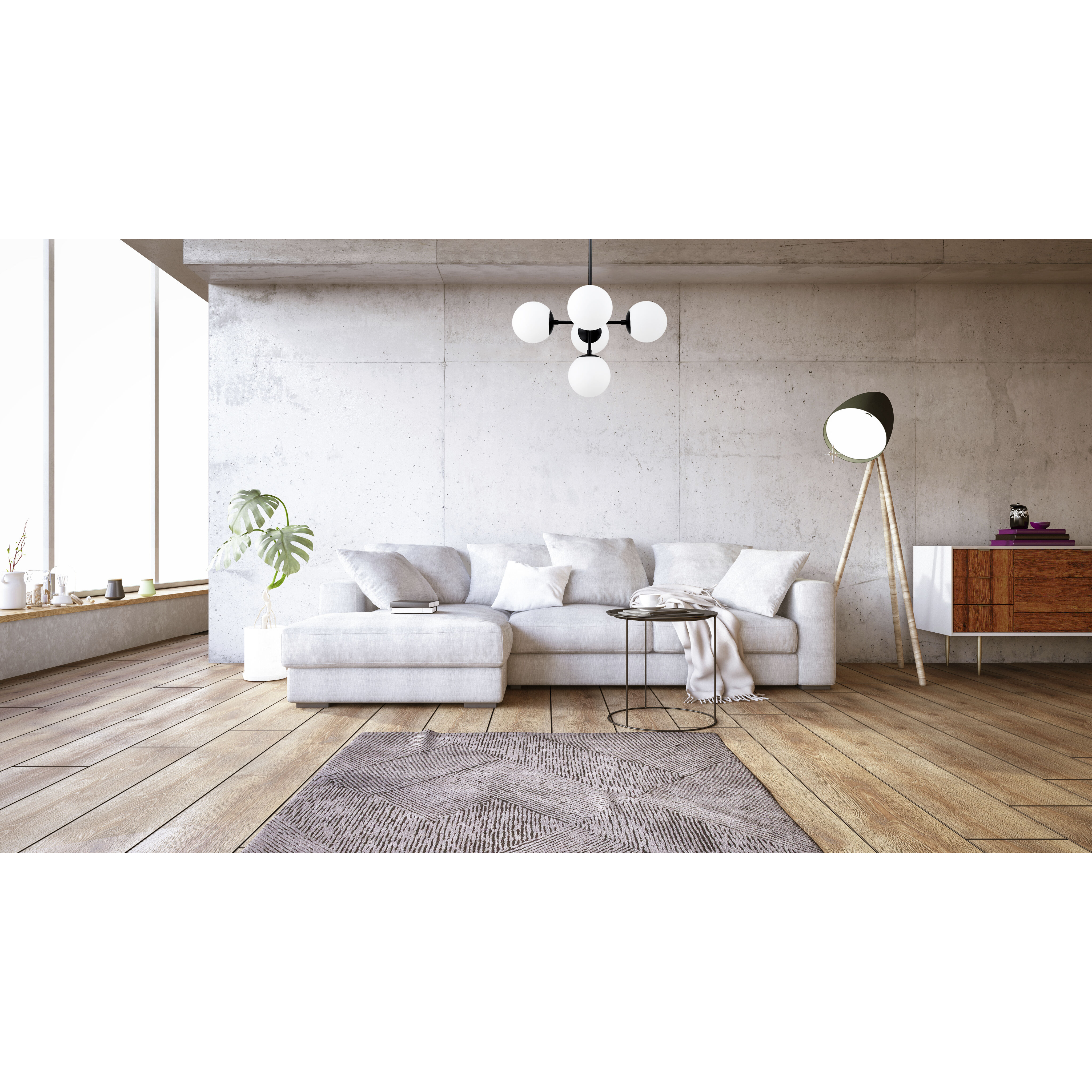 Midnetic 5 Light 22.25 inch Matte Black Pendant Ceiling Light