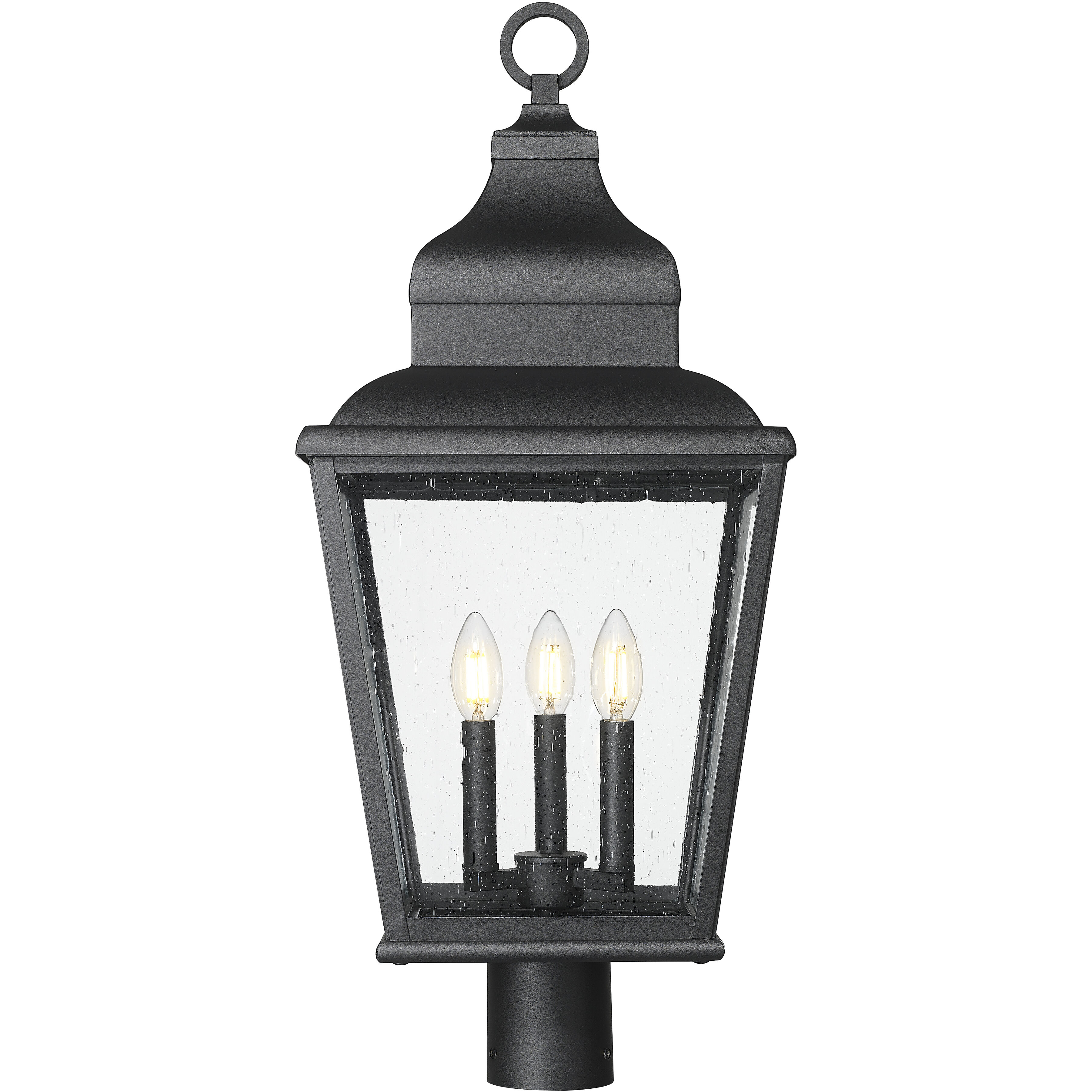 Raphael 3 Light 28 inch Sand Black Outdoor Post Mount Fixture in Soft Sand Black
