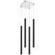 Forest LED 9.5 inch Chrome Chandelier Ceiling Light in Matte Black Steel