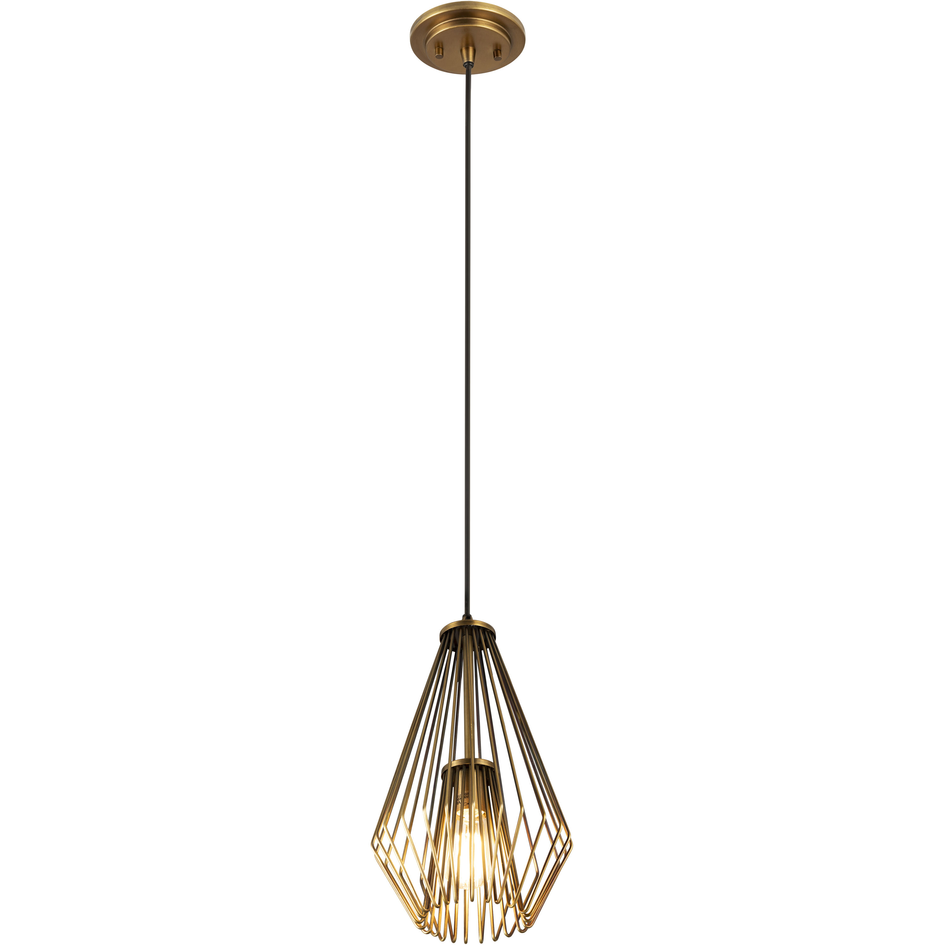 Quintus 1 Light 9.25 inch Rubbed Brass Pendant Ceiling Light