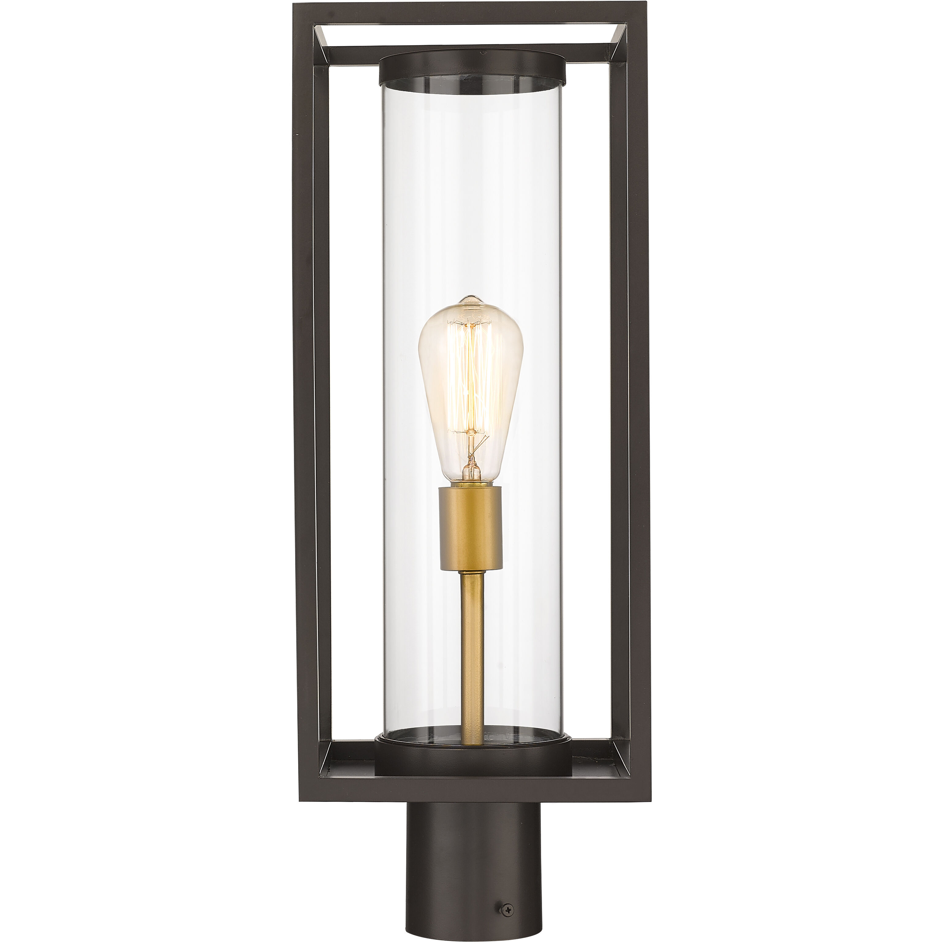 Dunbroch 1 Light 21.75 inch Deep Bronze and Outdoor Brass Outdoor Post Mount Fixture