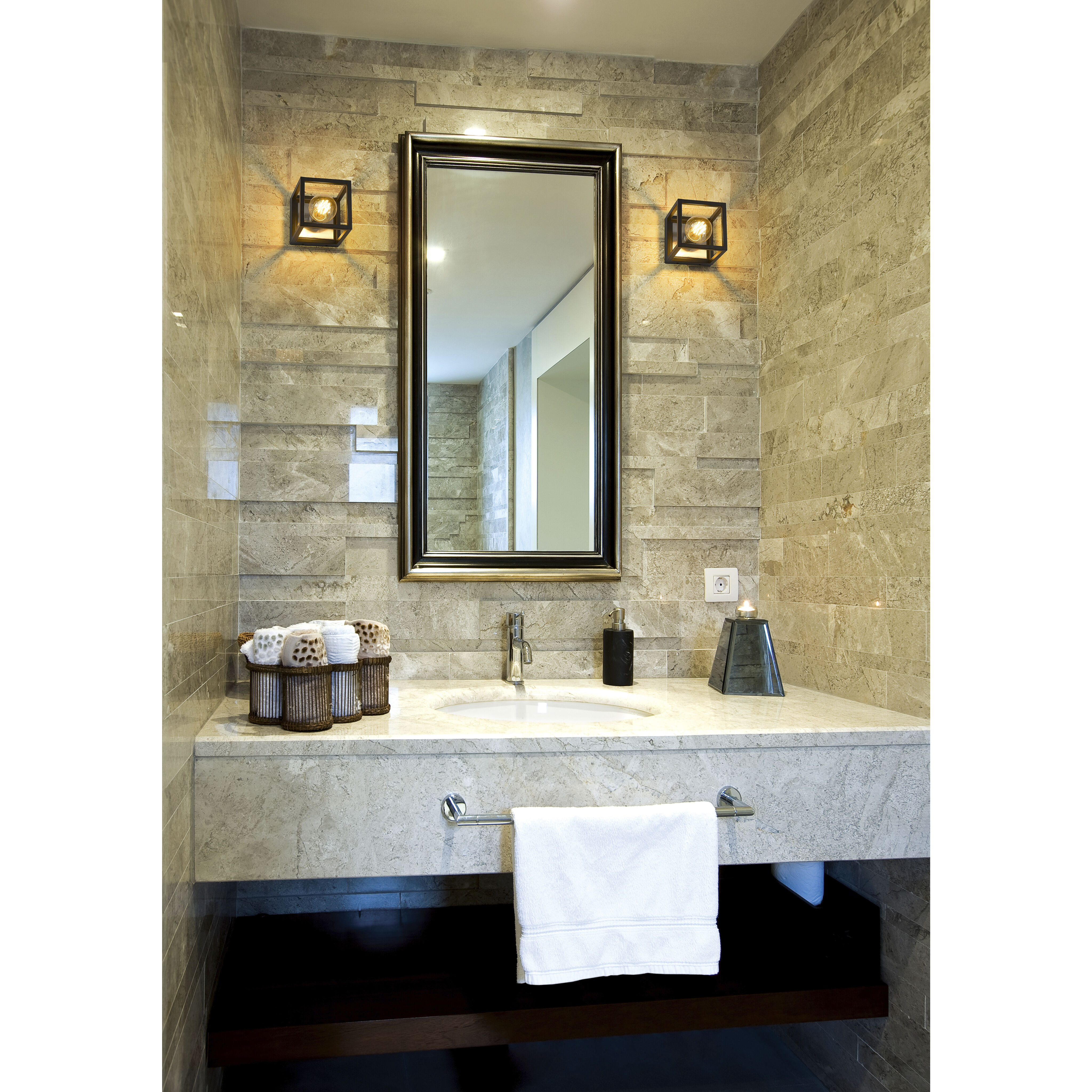 Kube 1 Light 5.75 inch Matte Black and Brushed Nickel Wall Sconce Wall Light