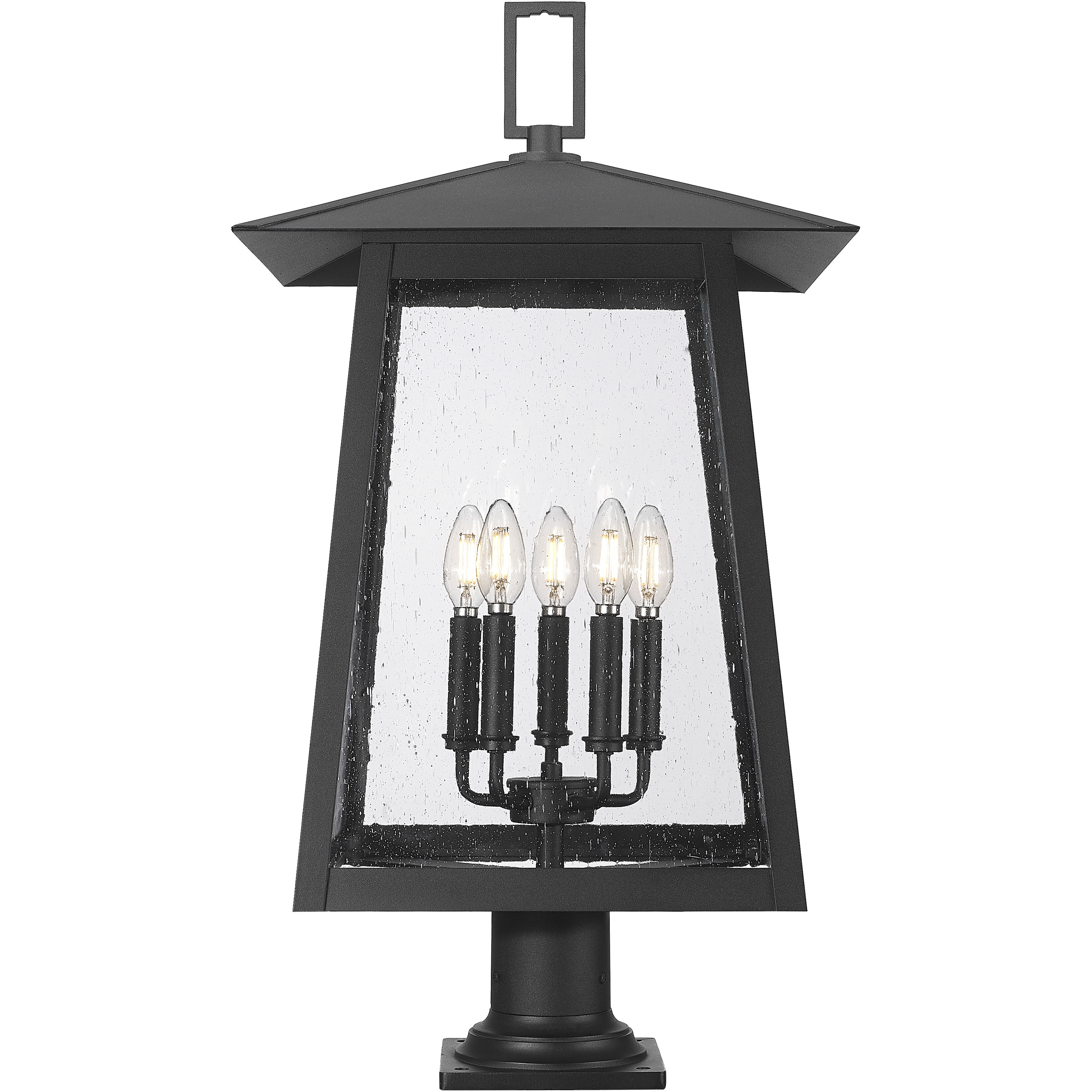 Rainer 5 Light 29.5 inch Black Outdoor Pier Mounted Fixture in G9