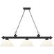 Cordon 3 Light 57.25 inch Matte Black Billiard Ceiling Light in White Plastic