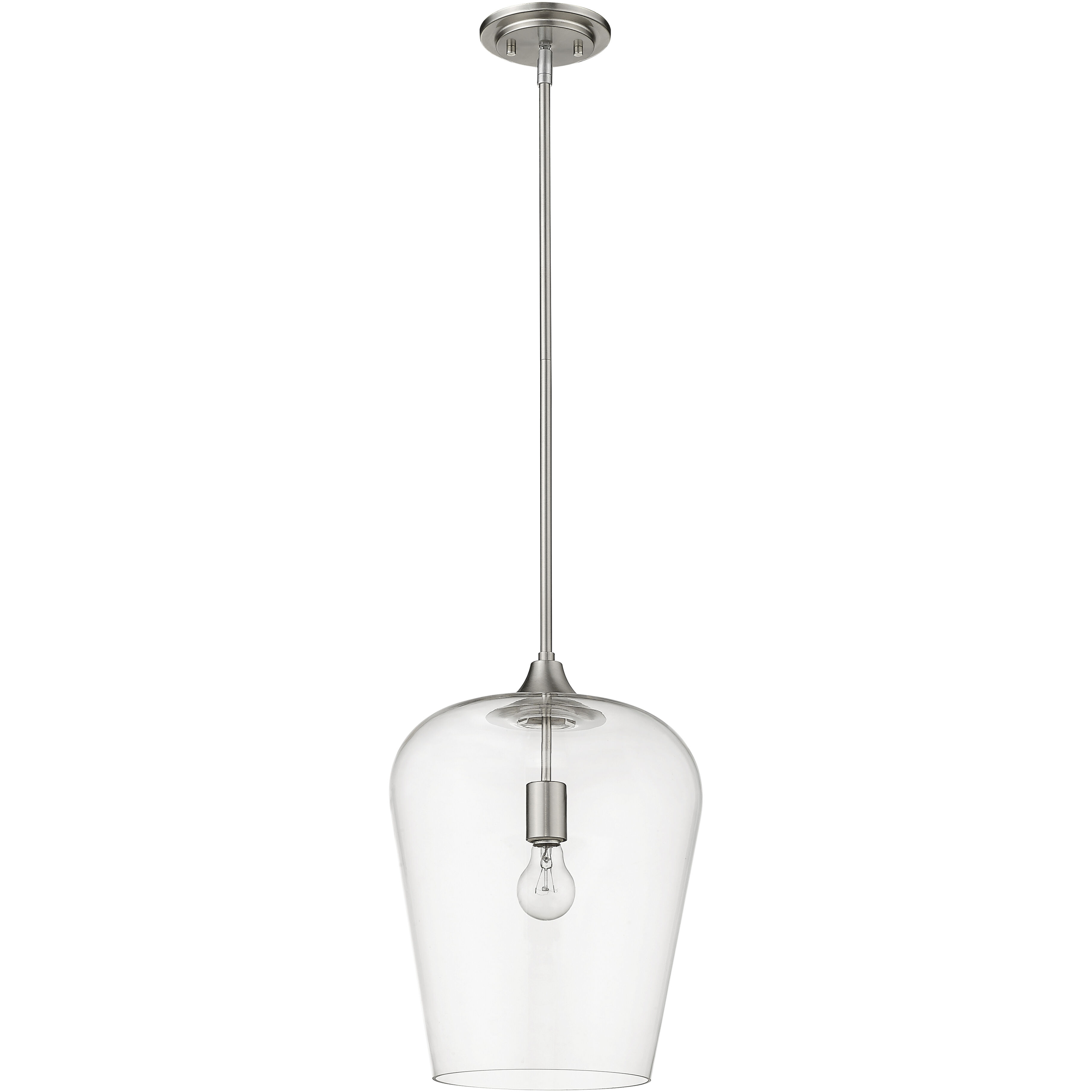 Joliet 1 Light 12 inch Brushed Nickel Pendant Ceiling Light