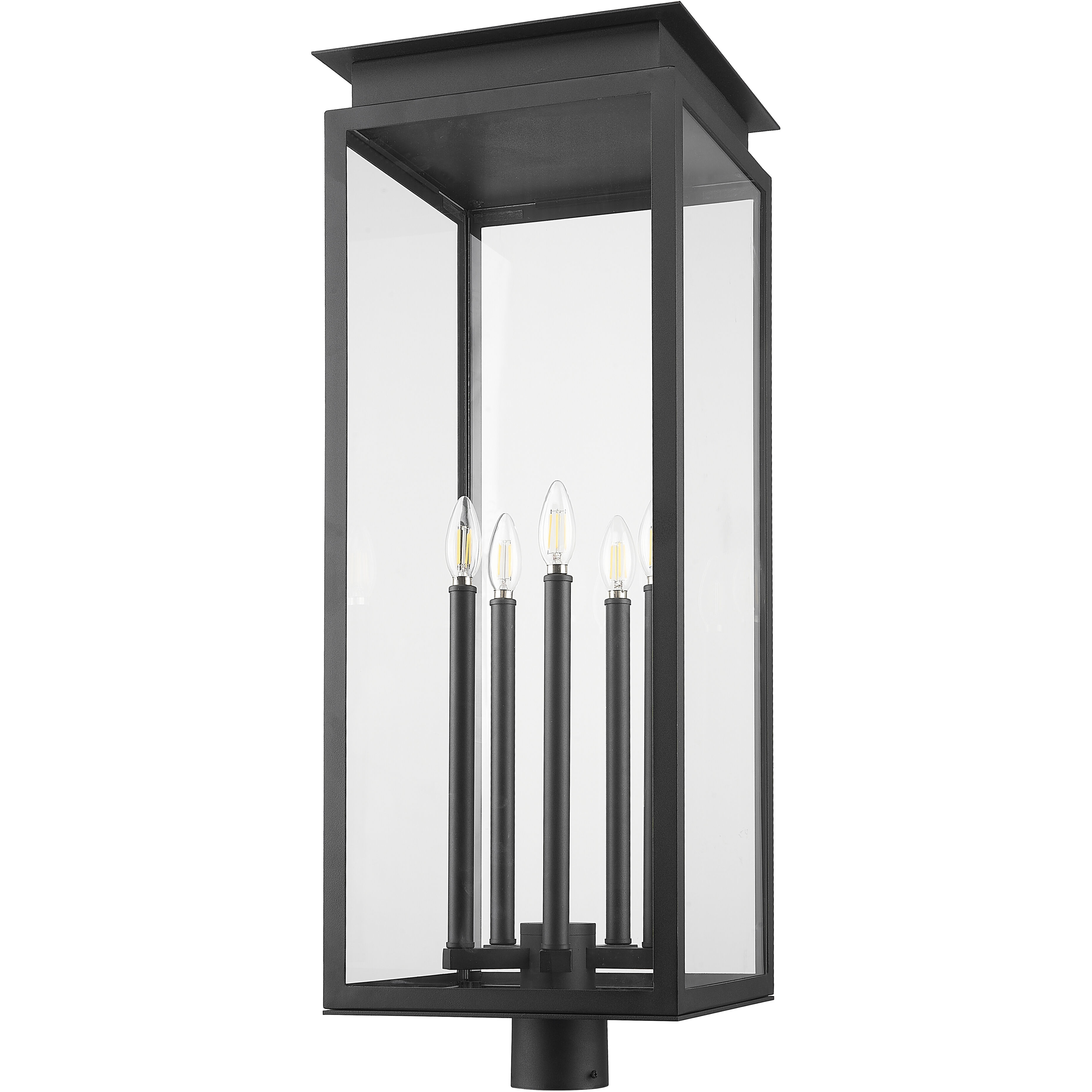Nova 5 Light 35 inch Black Outdoor Post Mount Fixture