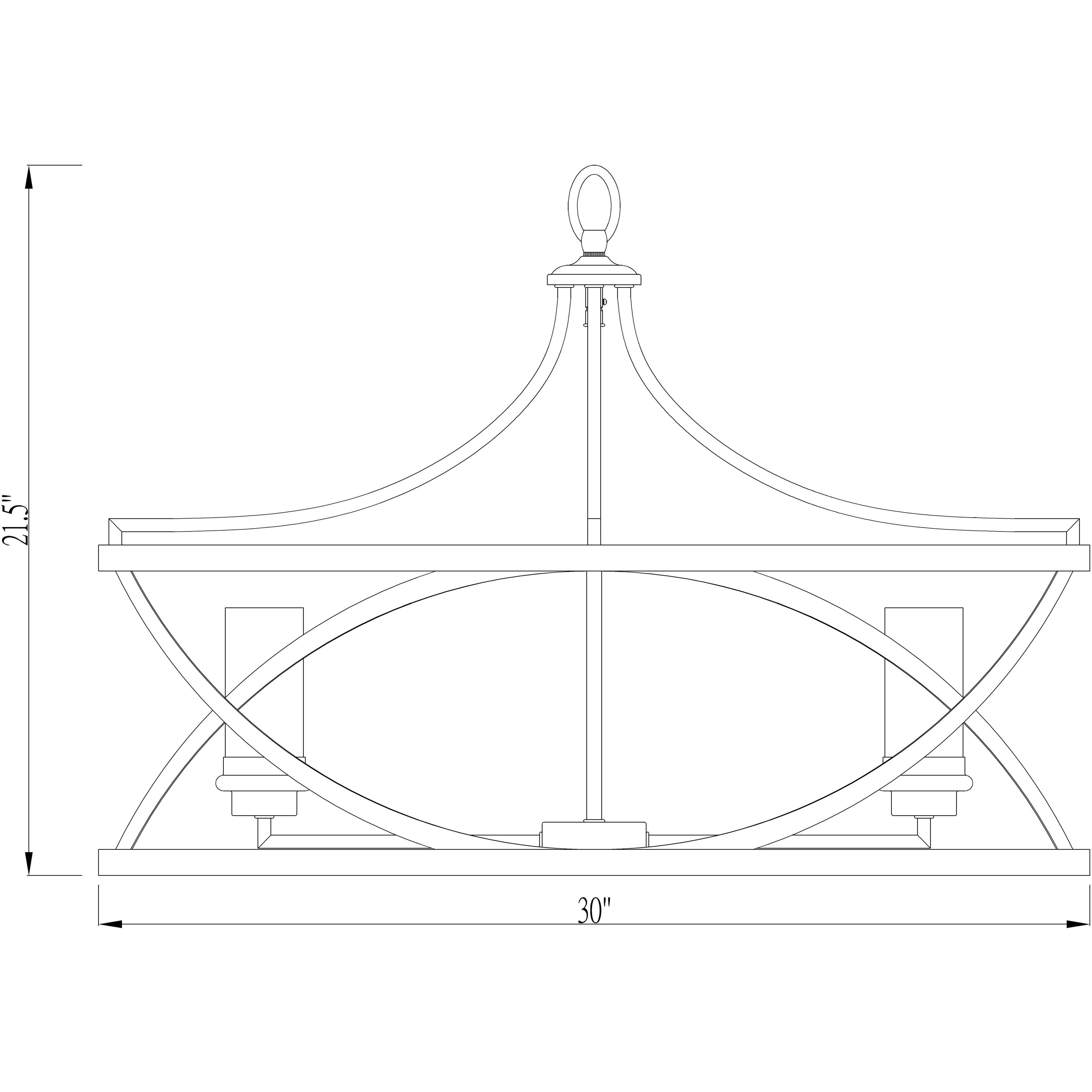 Malcalester 8 Light 30 inch Matte Black and Brushed Nickel Chandelier Ceiling Light
