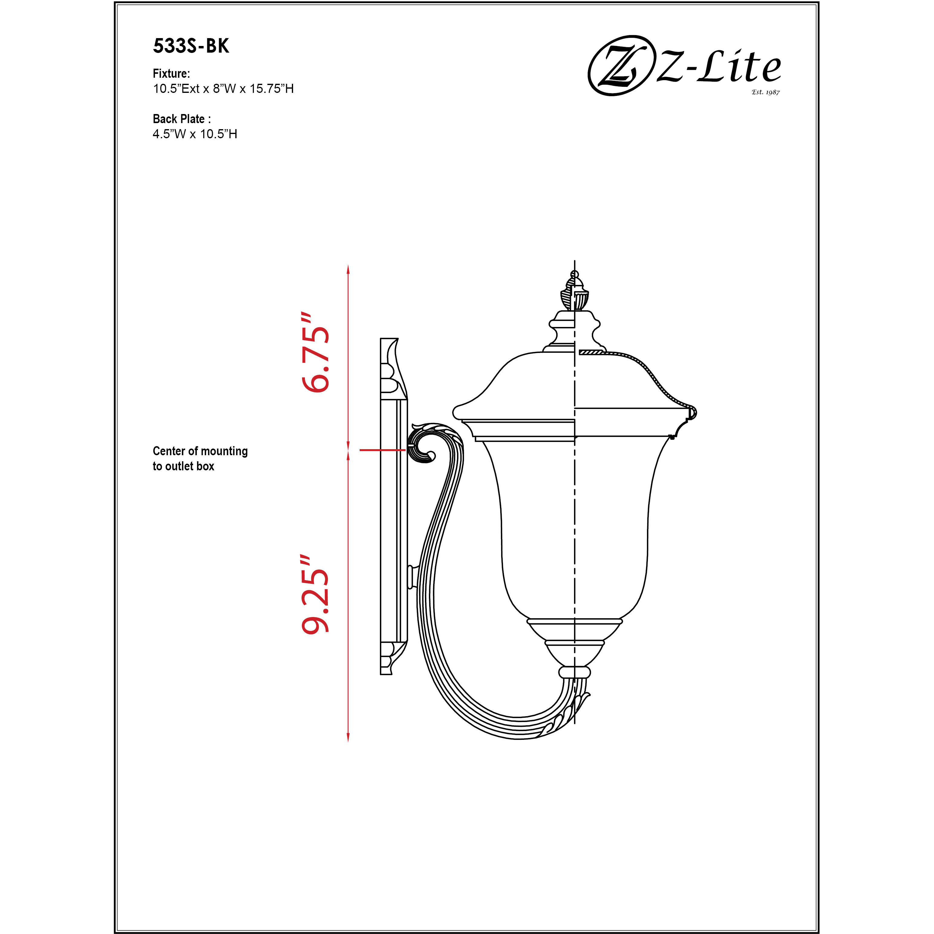 Armstrong 1 Light 15.75 inch Black Outdoor Wall Light